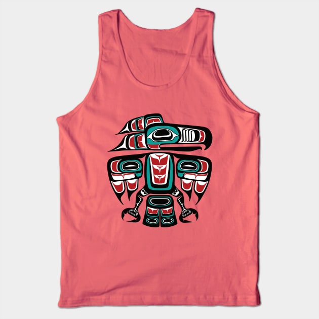 Haida Tlingit Native Raven Totem Tank Top by Beltschazar